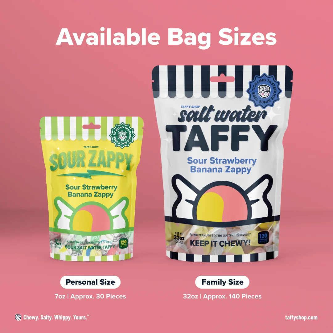 Sour Strawberry Banana Zappy Taffy - Image 3