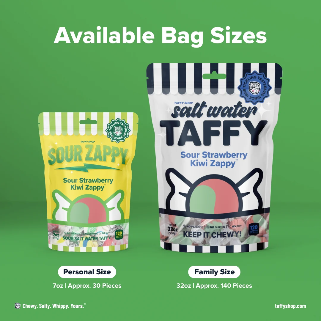 Sour Strawberry Kiwi Zappy Taffy - Image 3
