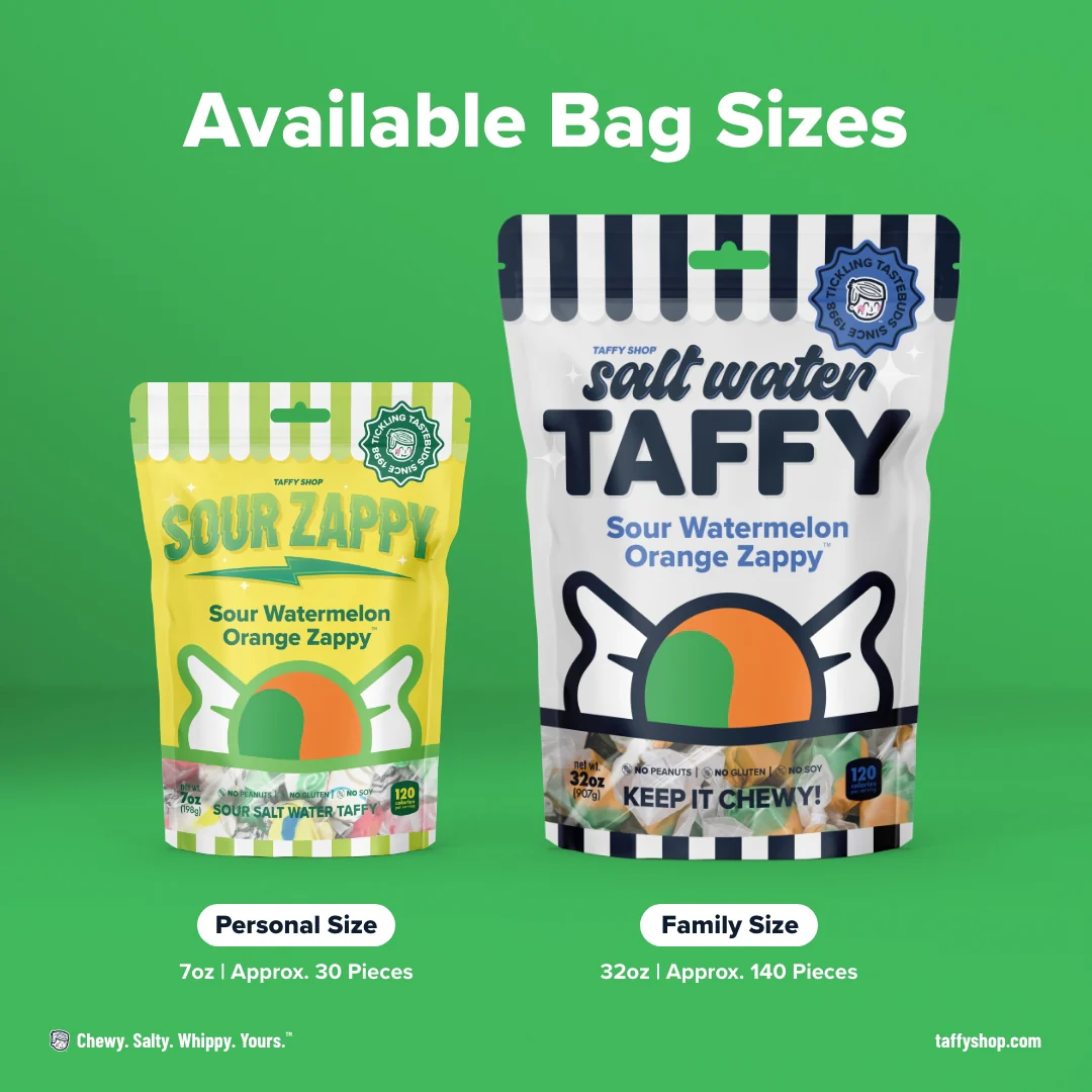 Sour Watermelon Orange Zappy Taffy - Image 3